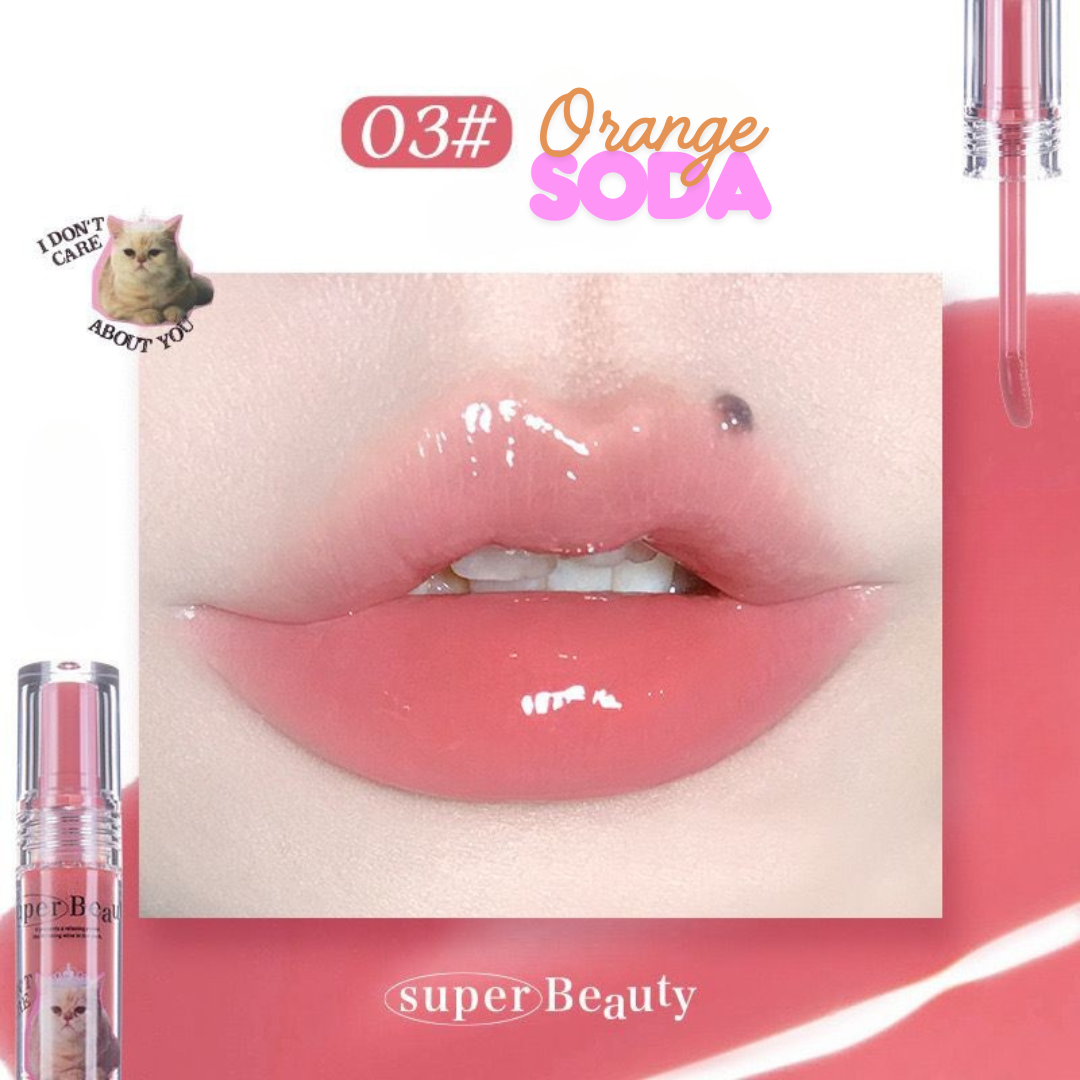 FLORTTE 花洛莉亚怪美莉亚唇部精华蜜 Super Beauty Lip Essence, Lip Honey Oil, Lip Glaze, Lip Gloss, Moisturizing and Hydrating lips