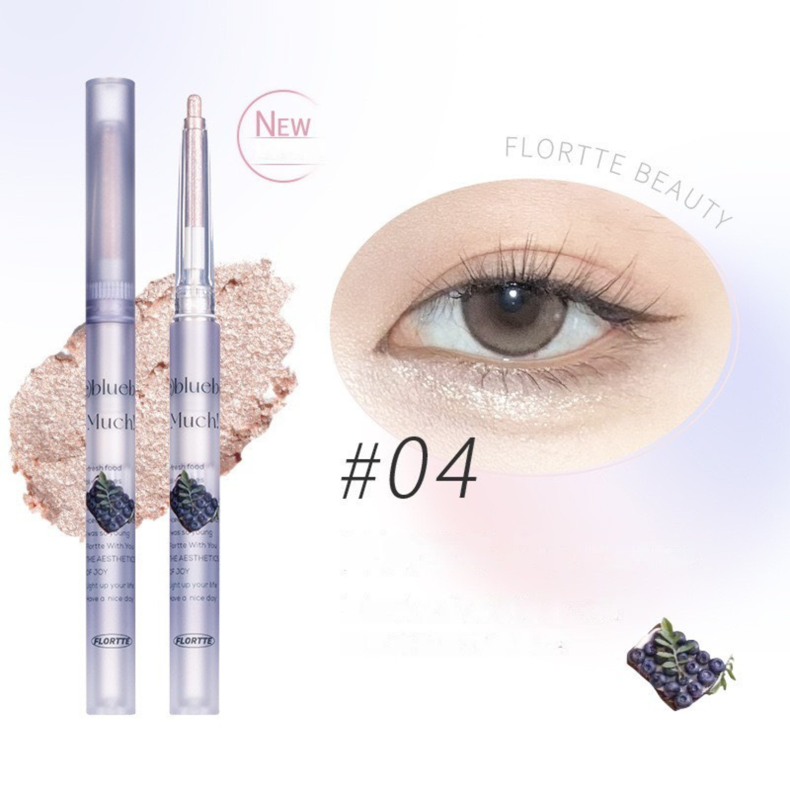 FLORTTE Nice to Meet Chu Double-Headed Silkworm Eyeshadow Pen and Eyeliner Pen Makeup