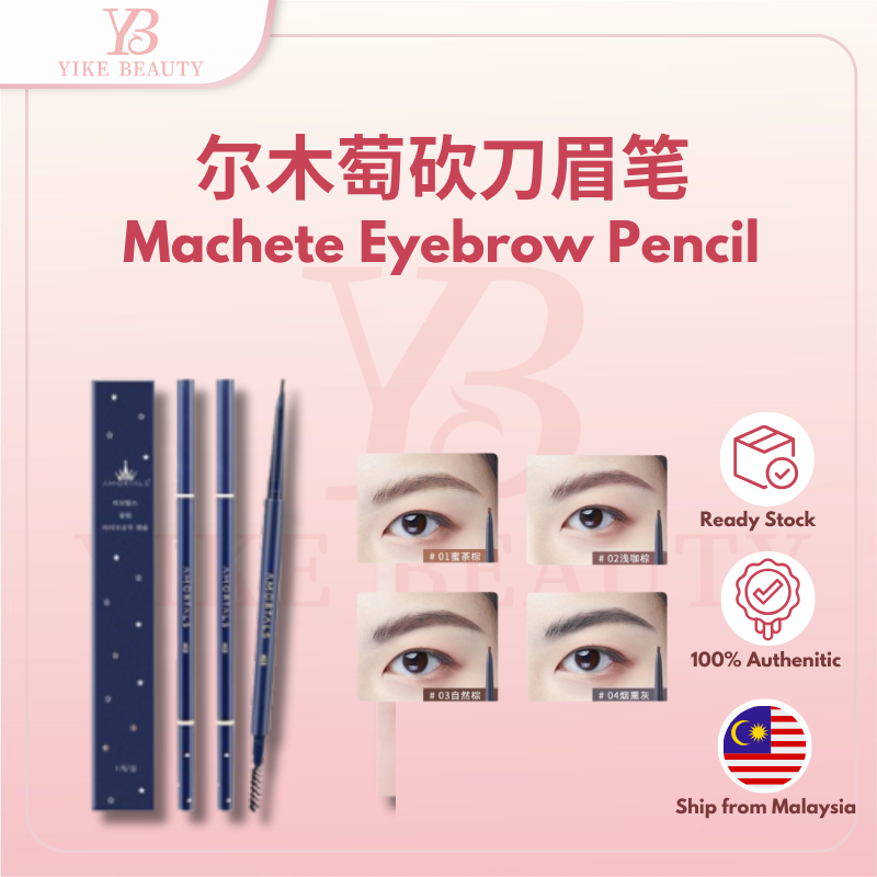 AMORTALS 砍刀眉笔 Double Headed Rotating Natural Fine Eyebrow Pencil Waterproof and Long-lasting