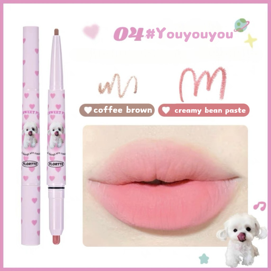 FLORTTE Lipstick Pencil Lip Liner Matte Lipstick Silky Soft Moist Rich Color