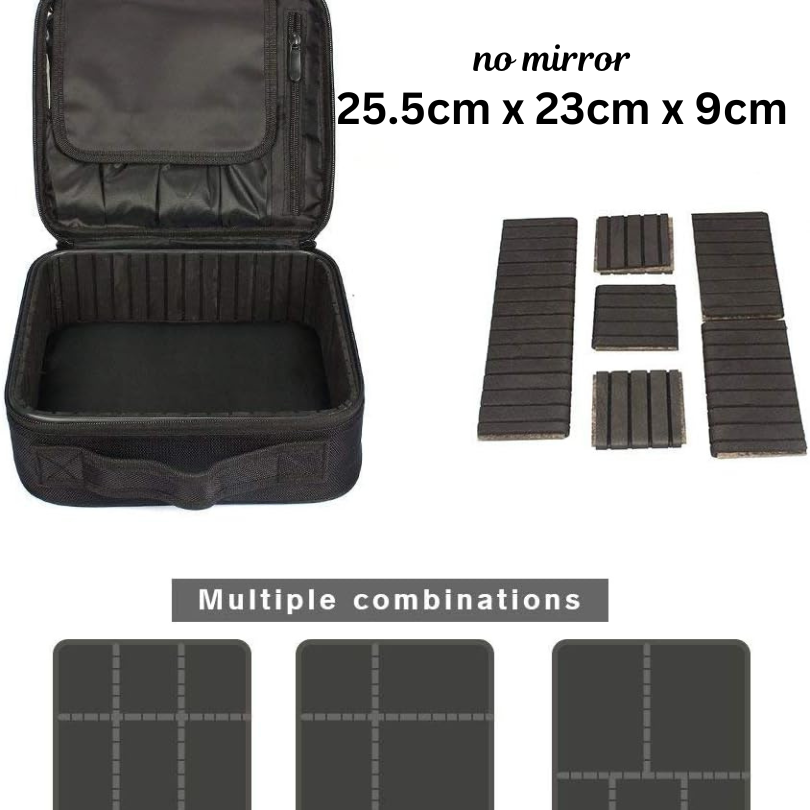 Large Capacity Portable Makeup Cosmetic Travel Skincare Organizer Bag for Women With Mirror, Mirror and LED