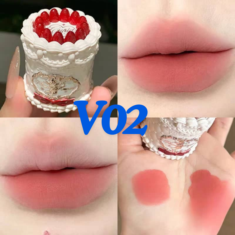 FLOWER KNOWS Strawberry Cupid Collection Cake Velvet Lip Cream, Lip Mud, Lip Balm, Lipstick Cosmetic Makeup