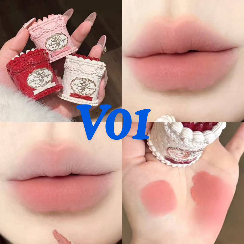 FLOWER KNOWS Strawberry Cupid Collection Cake Velvet Lip Cream, Lip Mud, Lip Balm, Lipstick Cosmetic Makeup