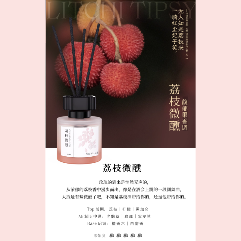 XUNYU Wine & Floral Tea Series Reed Diffuser 寻遇诗酒花茶系列无火香薰 100ml