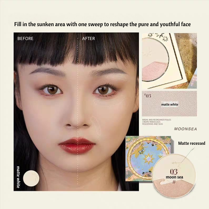 GIRLCULT Mountain And Sea Series Highlighter For Cheeks Waterproof Cosmetics Shiny Polarized Pearl