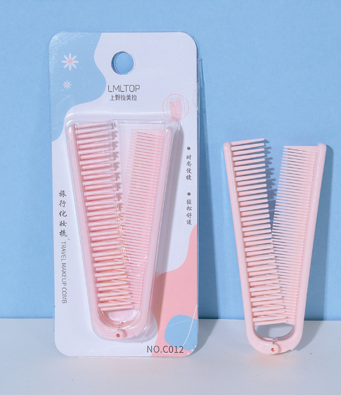 LMLTOP 折叠V形旅行专用梳 Folding V-shaped travel comb Hairdressing plastic comb美发塑料梳子顺发梳直发梳卷发梳 C012