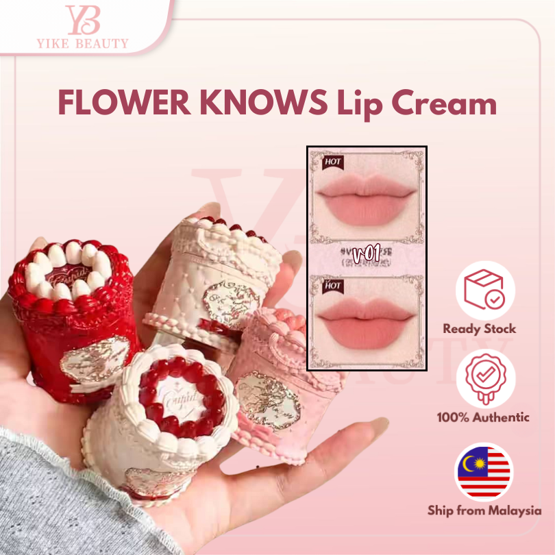 FLOWER KNOWS Strawberry Cupid Collection Cake Velvet Lip Cream, Lip Mud, Lip Balm, Lipstick Cosmetic Makeup