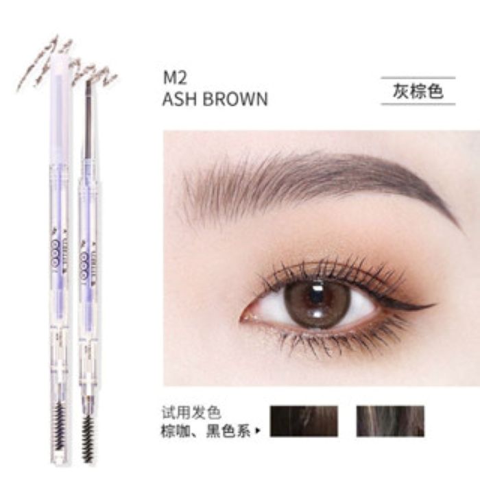 FLORTTE Wonderful Eyebrow Waterproof Dual End Eyebrow Pencil With Brush Fine Nib