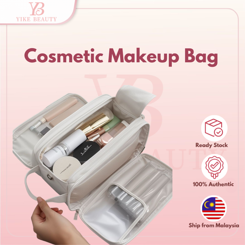 Waterproof PU Multifunctional Cosmetic Bag Large Capacity Portable Travel Makeup Bag Men Business Portable Toiletry Storage Bag