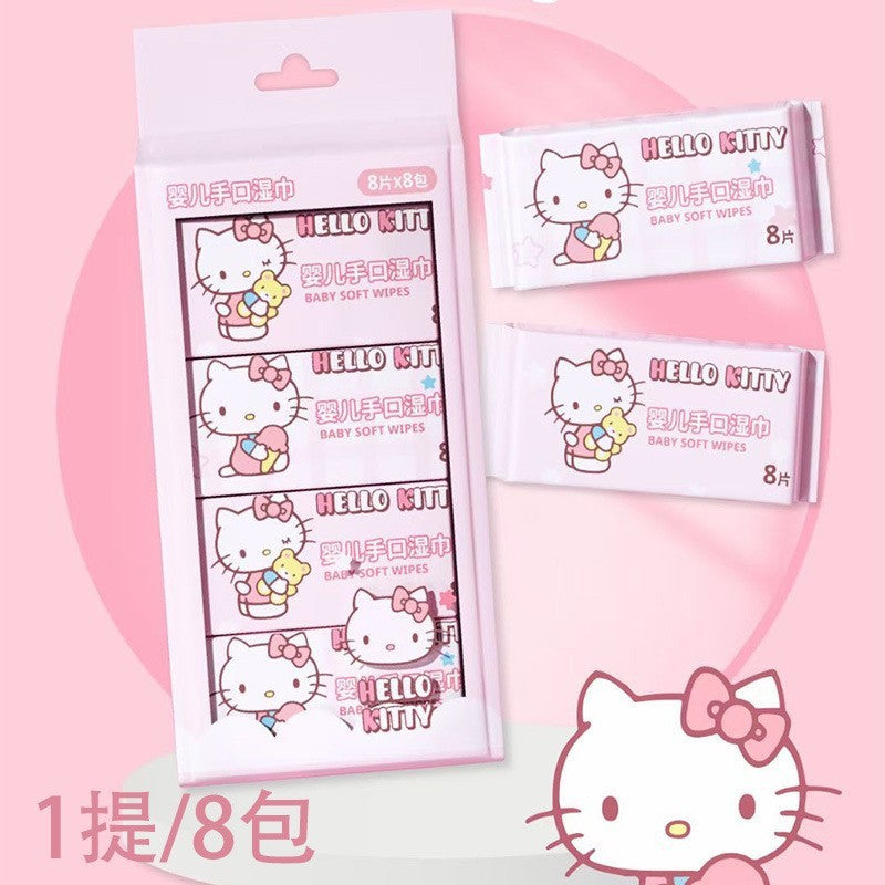 Sanrio 三丽鸥Kitty婴儿手口湿巾 Hello Kitty Hand & Mouth Wet Wipes Mini Pack 8packs/bag