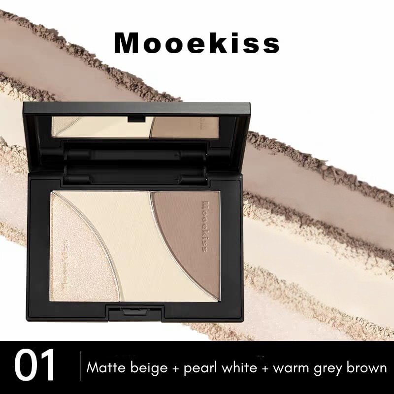 MOOEKISS Contour Palette Three Color Grooming Face Contour Natural Brightening Matte Face Shading And Nose Shading