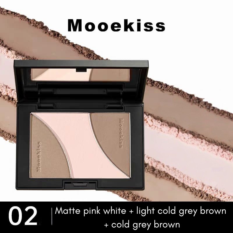 MOOEKISS Contour Palette Three Color Grooming Face Contour Natural Brightening Matte Face Shading And Nose Shading