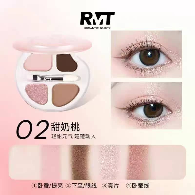 ROMANTIC BEAUTY 罗小曼四色卧蚕盘 4-Color Undereye Shadow Palette