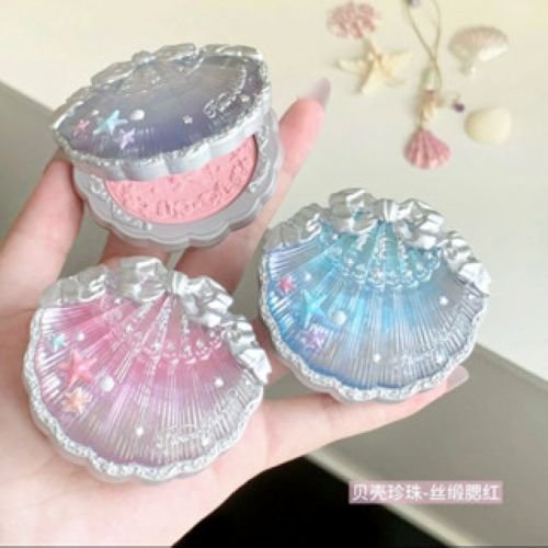 Flower Knows Blush 花知晓腮红贝壳珍珠系列浮雕缎光显白 Shell Pearl Series Silk Satin Blush Matt Relief Delicate Blush