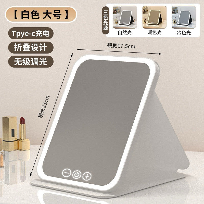 🇲🇾 Three Color Light Makeup Mirror Portable Smart LED Touch Light Cosmetic Dressing Table Accessories Women's Fashion