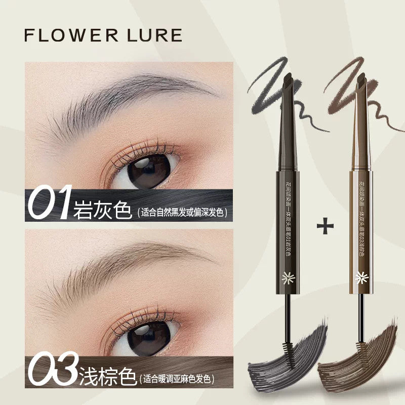 Flower Lure 染画一体双头眉笔 Double Sided Eyebrow Pencil Precision Brow Definer Natural Long Lasting Eyebrow Makeup