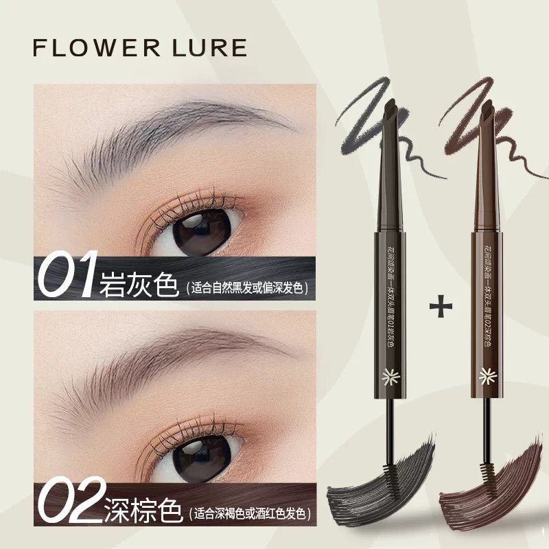 Flower Lure 染画一体双头眉笔 Double Sided Eyebrow Pencil Precision Brow Definer Natural Long Lasting Eyebrow Makeup