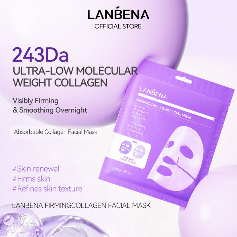 LANBENA 胶原蛋白面膜 Collagen Facial Mask Hydrating Moisturizing Firming Facial Mask Skin Elasticity Skincare