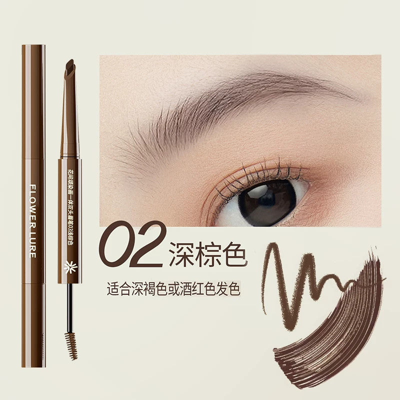 Flower Lure 染画一体双头眉笔 Double Sided Eyebrow Pencil Precision Brow Definer Natural Long Lasting Eyebrow Makeup