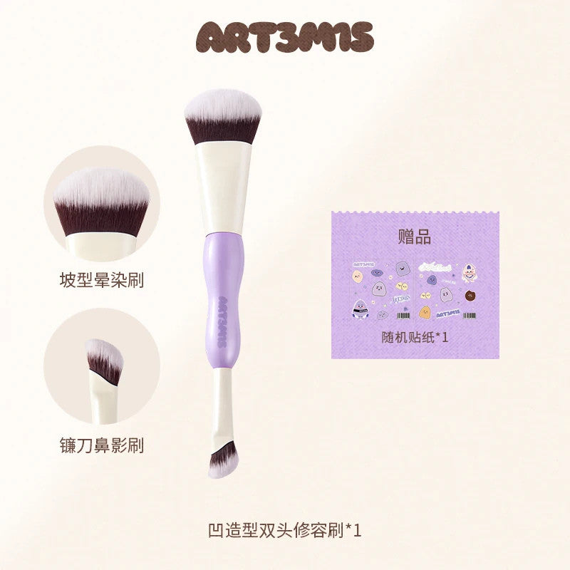 ART3MIS 凹凸迷思 双头修容笔和刷 Dual-Ended Contour Stick & Brush Cream Contour Highlight Face Sculpting Makeup Stick & Brush